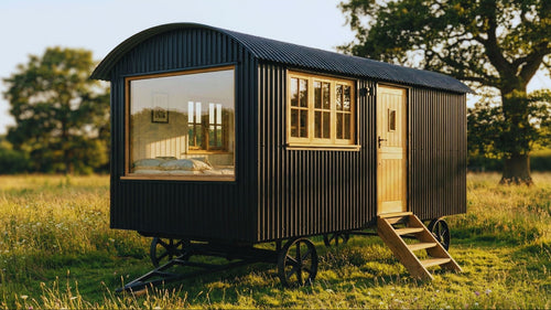 Shepherds hut with panoramic window